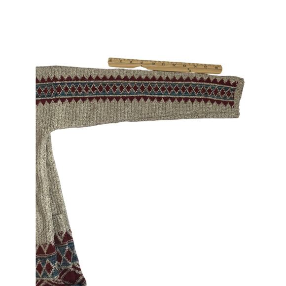 Lucky Brand Boho Tribal Knit Cardigan | Long Open Front Sweater | Women’s S - Picture 6 of 6